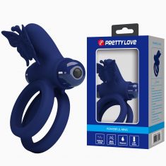 Ерекційне кільце - Pretty Love Powerful Vibro Butterfly Cock Ring Blue