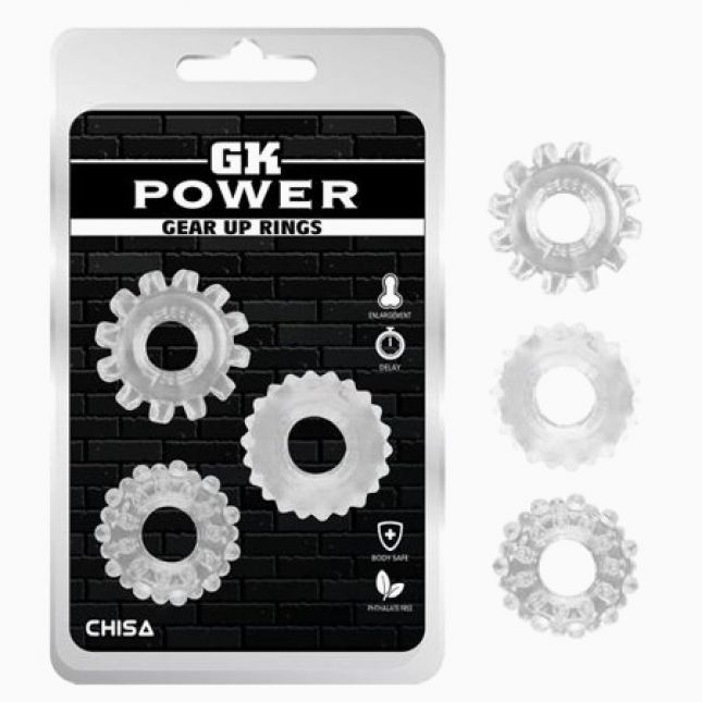 Ерекційні кільця - GK Power Gear Up Rings - Clear