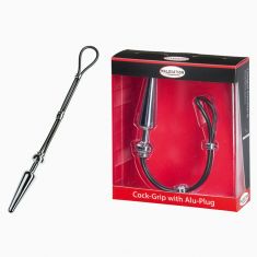 Эрекционное кольцо с пробкой - MALESATION Cock-Grip mit Alu-Plug mittel, schwarz Эрекционное кольцо с пробкой - MALESATION Cock-Grip mit Alu-Plug mittel, schwarz
