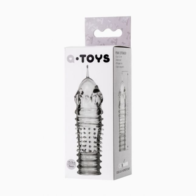 Насадка на пеніс Toyfa A - Toys, TPR, прозорий, 15,3 см