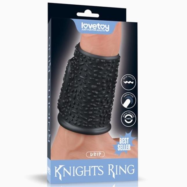 Насадка на член - Vibrating Drip Knights Ring Black