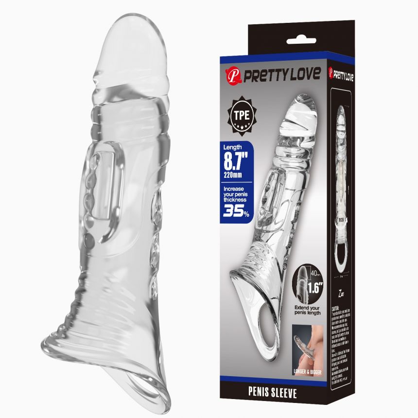 Насадка на член - Pretty Love Penis Sleeve 8.7" Clear Насадка на член - Pretty Love Penis Sleeve 8.7" Clear