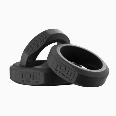 Tom of Finland 3 Piece Silicone Cock Ring Set - ерекційні кільця