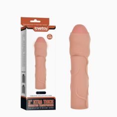 Удлиняющая насадка на пенис - 3" Extra thick Extension Sleeve vibro Flesh