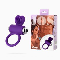 Віброкільце з віями JOS Pery, силікон, фіолетове, 9 см