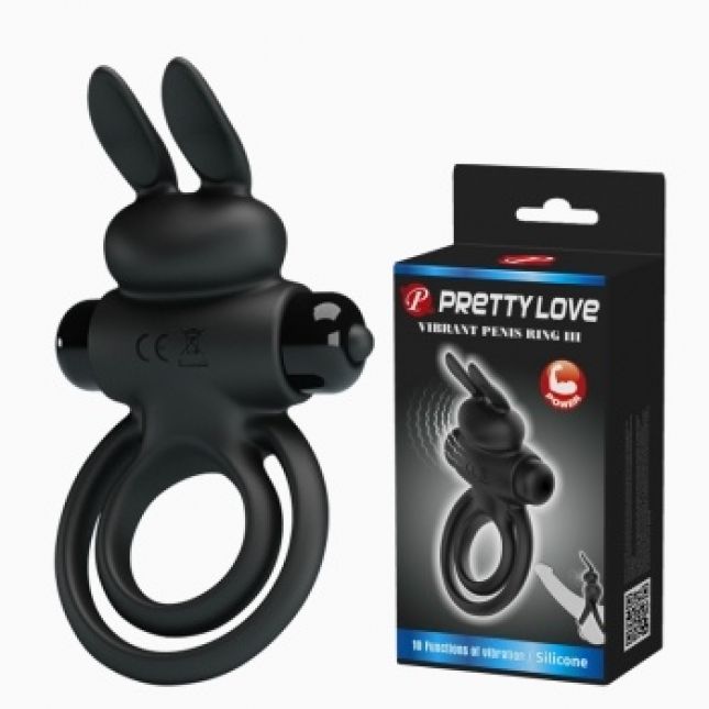 Ерекційне кільце - Pretty Love Vibrant Penis Ring III Black