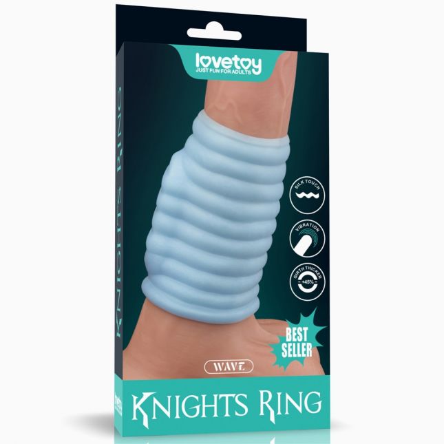 Насадка на член - Vibrating Wave Knights Ring Blue