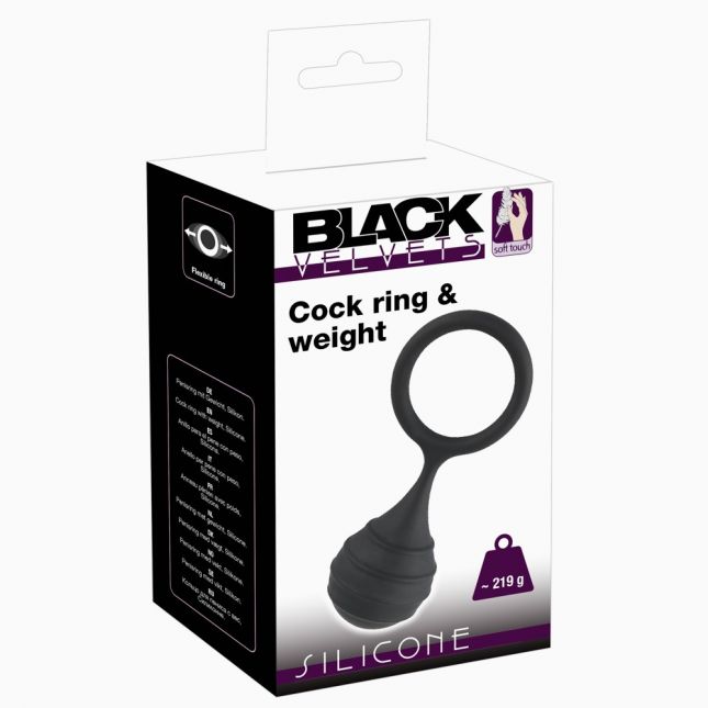 Ерекційне кільце - Black Velvets Cock Ring+Weight