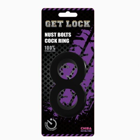 Эрекционные кольца - Get Lock Duo Cock 8 Ball Ring Black