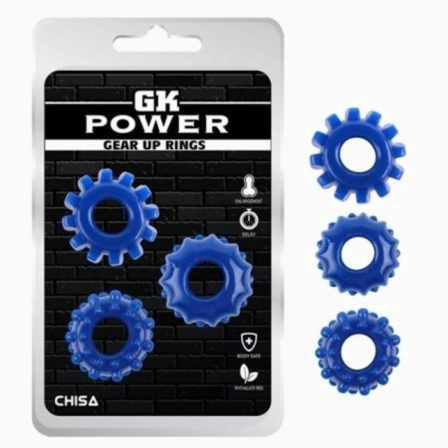 Ерекційні кільця - GK Power Gear Up Rings - Blue