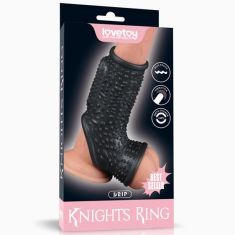 Насадка на член - Vibrating Drip Knights Ring With Scrotum Sleeve Black