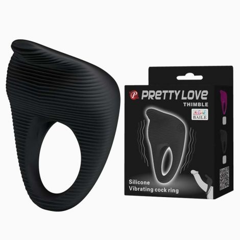 Ерекційне кільце - Pretty Love Thimble Cock Ring Black Ерекційне кільце - Pretty Love Thimble Cock Ring Black