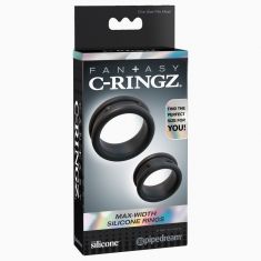 Fantasy C-Ringz Max-Width Silicone Rings - Black