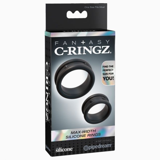 Fantasy C-Ringz Max-Width Silicone Rings - Black