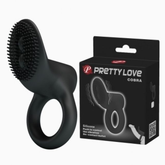 Ерекційне кільце - Cock Ring With On - Contact Vibrator, 100% Silicone, 2 LR1130 Batteries