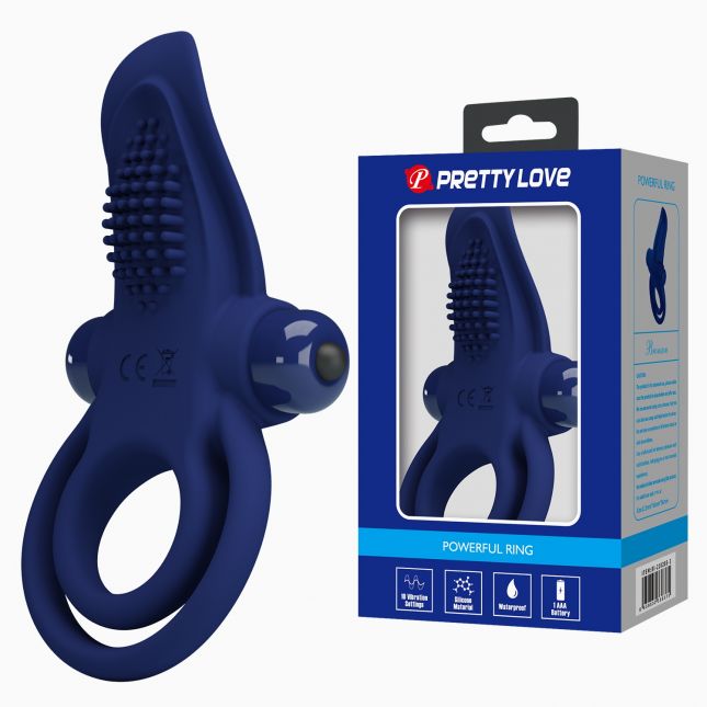 Ерекційне кільце - Pretty Love Powerful Ring Vibro Stimulator Blue