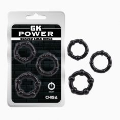 Эрекционные кольца - GK Power Beaded Cock Rings Black