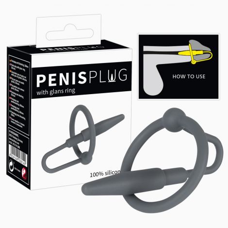 Ерекційне кільце - Penis Plug with Glans Ring