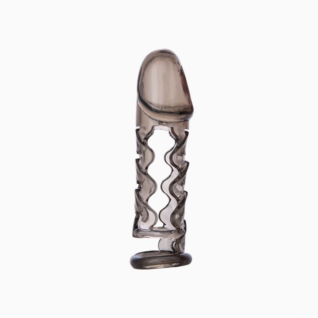 Насадка Toyfa XLover, для увеличения размера, TPE, черная прозрачная, 11,5 см