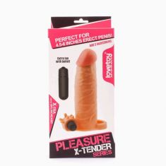 Удлиняющая насадка на пенис - Pleasure Extender Sleeve Vibro Flesh