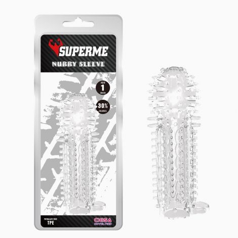 Насадка на член - SuperMe Nubby Sleeve Clear
