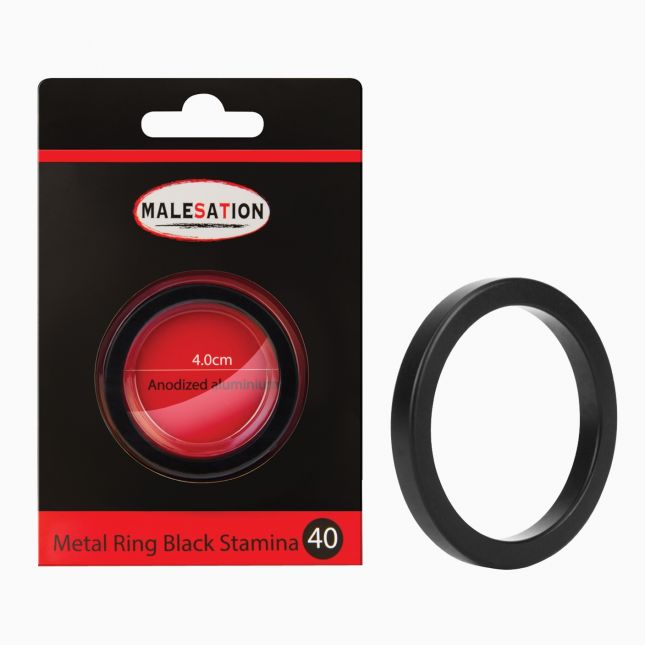 Ерекційне кільце - MALESATION Metal Ring Black Stamina