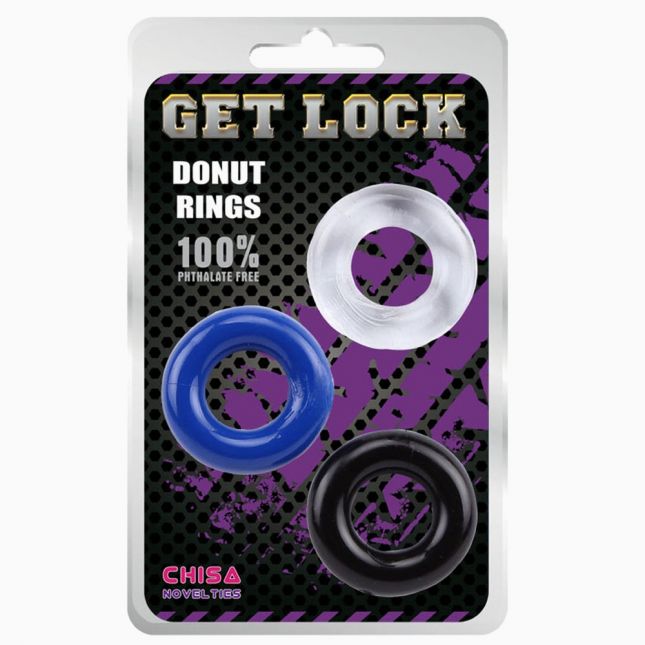 Ерекційні кільця - Get Lock Donut Rings - Assorted, 3 шт.