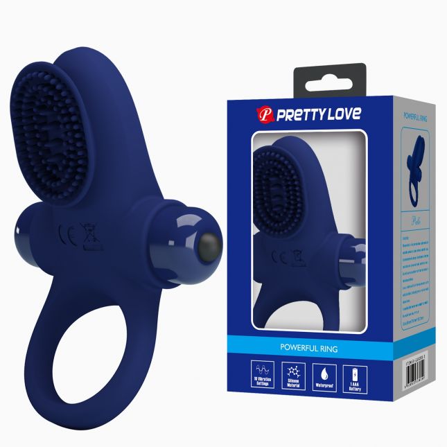 Ерекційне кільце - Pretty Love Powerful Ring Vibro Stimulator II Blue