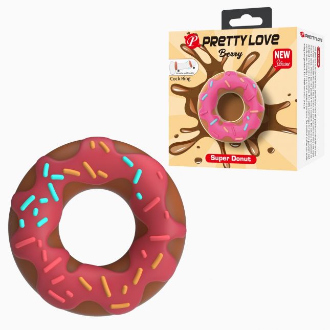Ерекційне кільце - Pretty Love Berry Super Donut Silicone Cock Ring