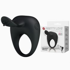 Ерекційне кільце - Pretty Love Stimulating Tonguo Penis Ring Black