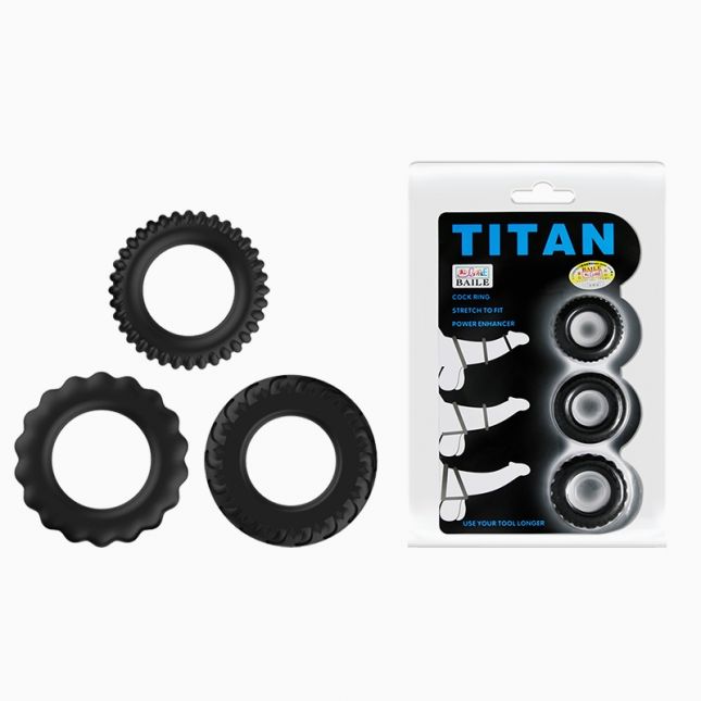 Ерекційні кільця - Titan Cock Ring Set Blue