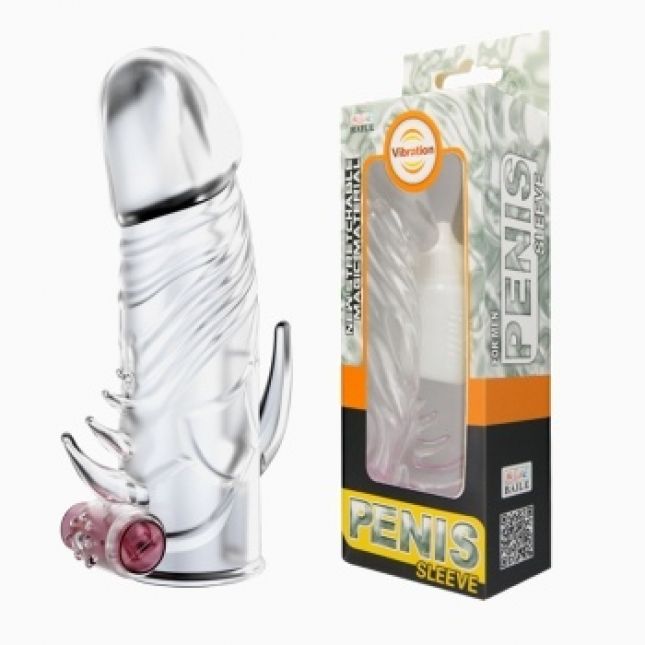 Насадка на член - Penis Sleeve With Vibration, Crystal