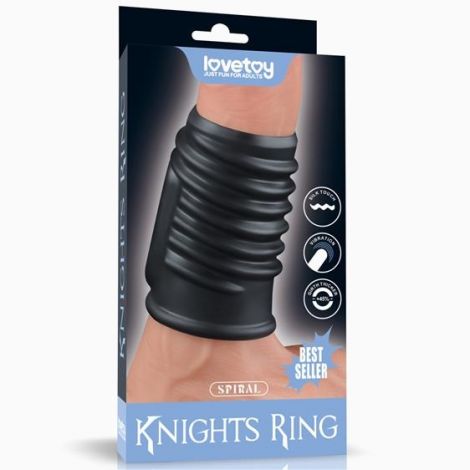 Насадка на член - Vibrating Spiral Knights Ring Black