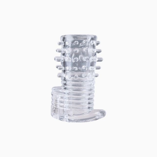 Clear Sensations Vibrating Textured Erection Sleeve - насадка на пенис, 8.8х3.1 см.