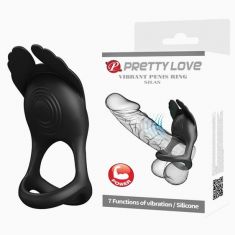 Ерекційне кільце - Pretty Love Silas Vibrant Penis Ring Black