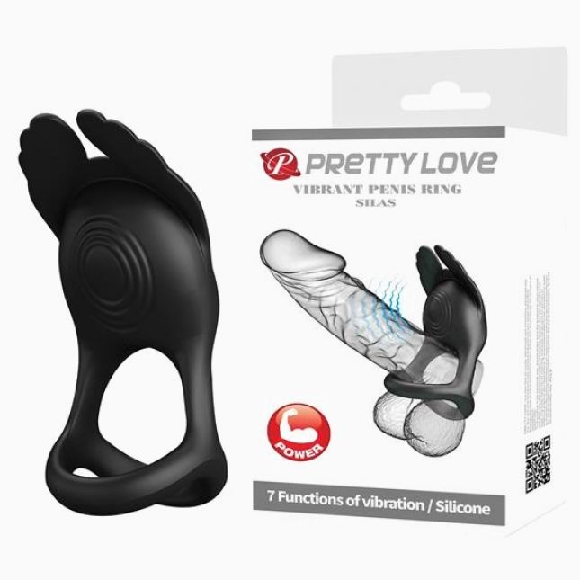 Ерекційне кільце - Pretty Love Silas Vibrant Penis Ring Black Ерекційне кільце - Pretty Love Silas Vibrant Penis Ring Black