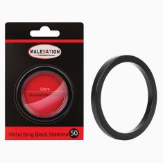 Эрекционное кольцо - MALESATION Metal Ring Black Stamina