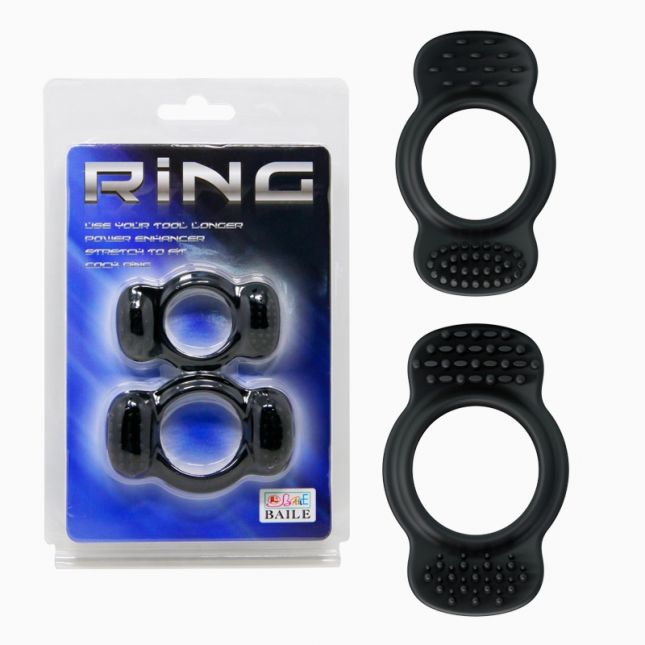 Эрекционнные кільця - Ring Set Black, 2 шт.