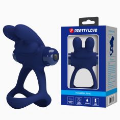 Ерекційне кільце - Pretty Love Powerful Vibro Cock Ring Bunny Blue