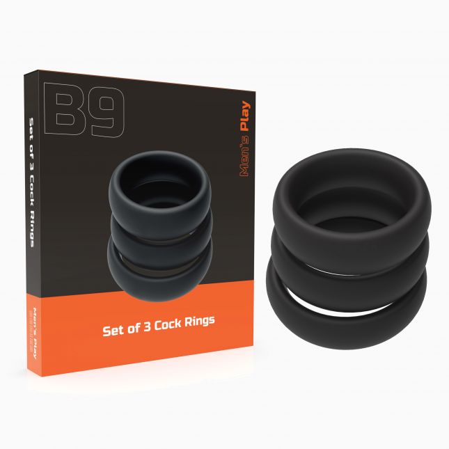 Набір ерекційних кілець - Erospace Men’s Play Set Of 3 Cock Rings B9