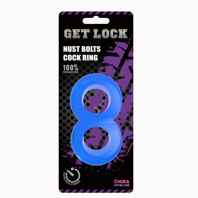 Ерекційне кільце - Duo Cock 8 Ball Ring Blue