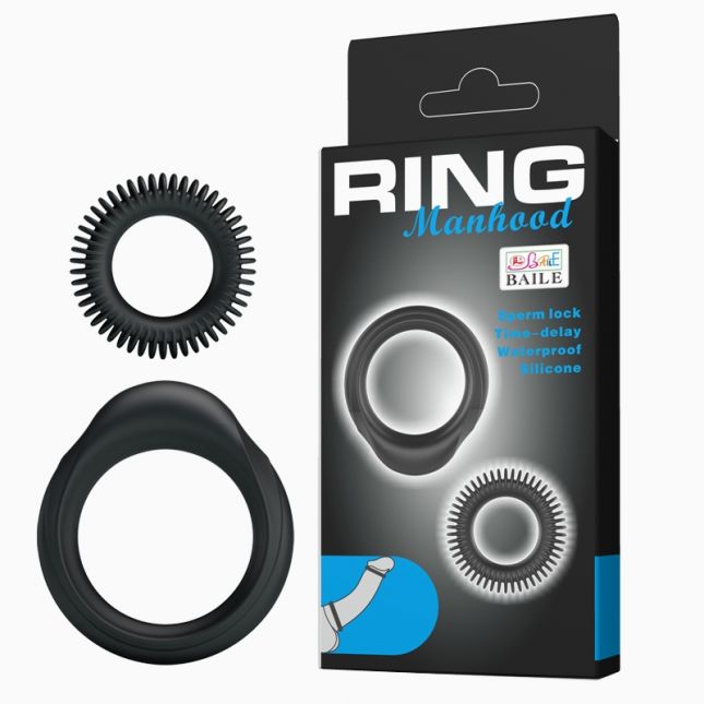 Ерекційні кільця - Ring Manhood Rings Black, 2 шт.