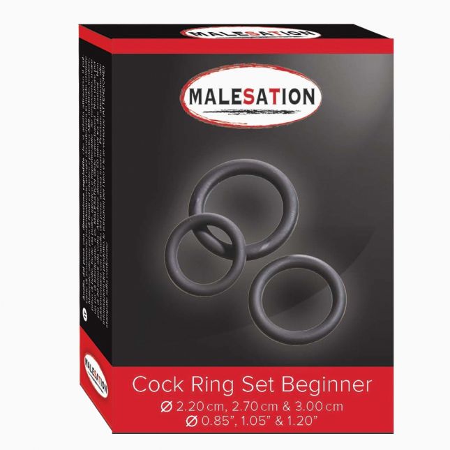 Ерекційні кільця - MALESATION Cock Ring Set Beginner (2,2 см, 2,7 см, 3 см)