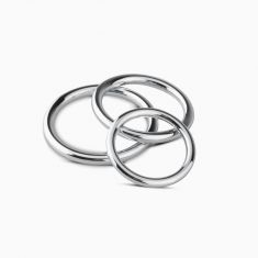 Набор металлических эрекционных колец Sinner Gear Unbendable - Cock/Ball Ring & Glans Ring Set