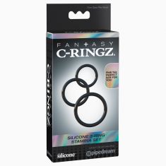 Fantasy C-Ringz Silicone 3-Ring Stamina Set - Black