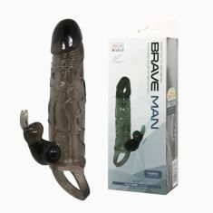 Насадка на член - Brave Man Vibrating Penis Sleeve 5,91" Black