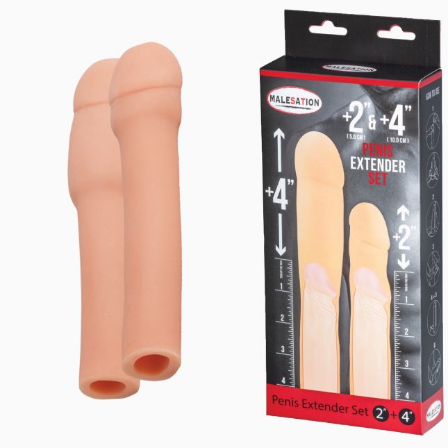 Подовжуюча насадка - MALESATION Penis Extender Set 2" + 4"