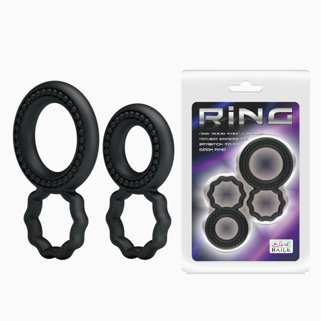 Ерекційні кільця - Ring Set Double - Ring Black, 2 шт.