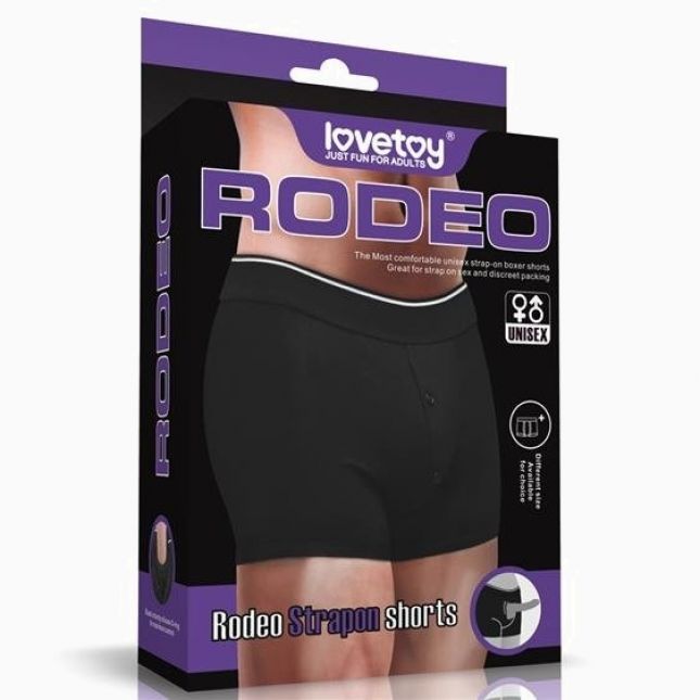 Трусики для страпону - Rodeo Strap-On Shorts Black (на талію 71-81 см)