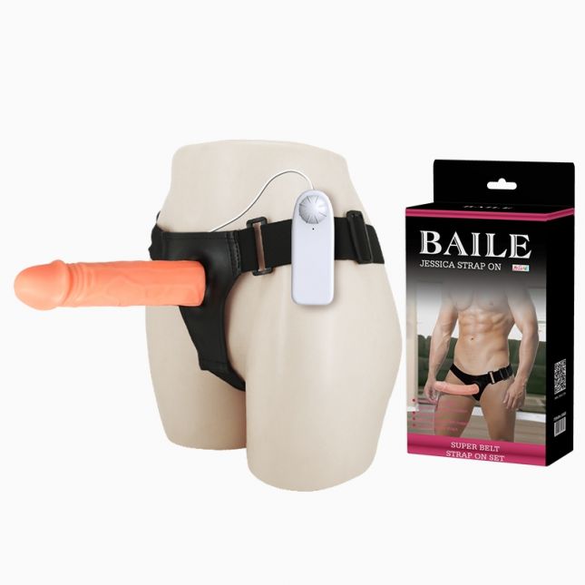 Страпон - Baile Jessica Strap On Vibrating, 17 см